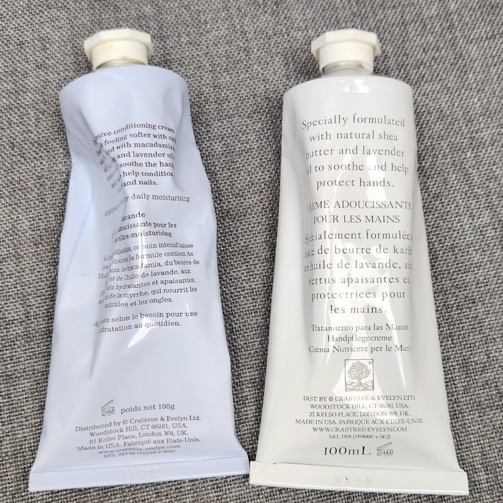Crabtree and Evelyn Lavender Hand Therapy Discontinued Lotion Lot Of 2 Used - Picture 2 of 3